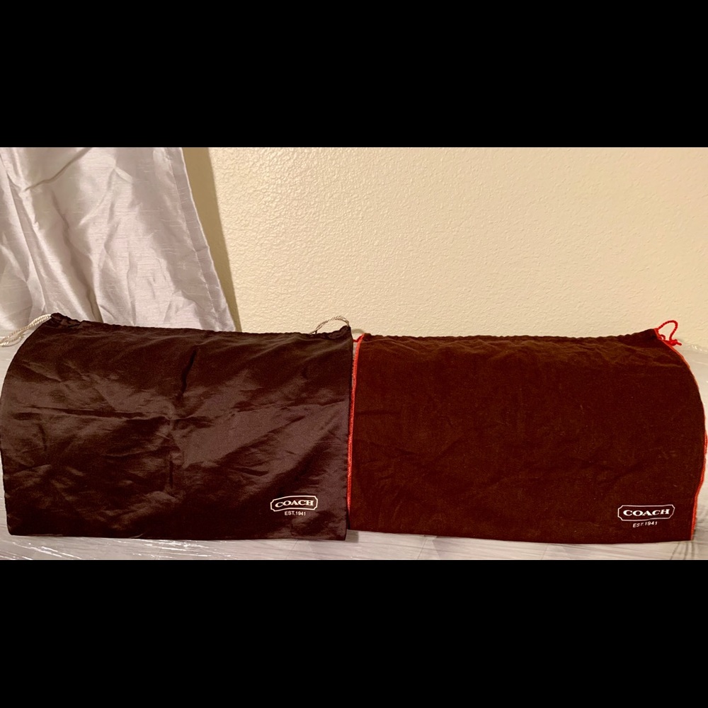 2 large Coach brown dust bags